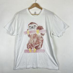American Apparel Buttercup Sloth Costa Rica Ethical T-Shirt Top Shirt Mens Large